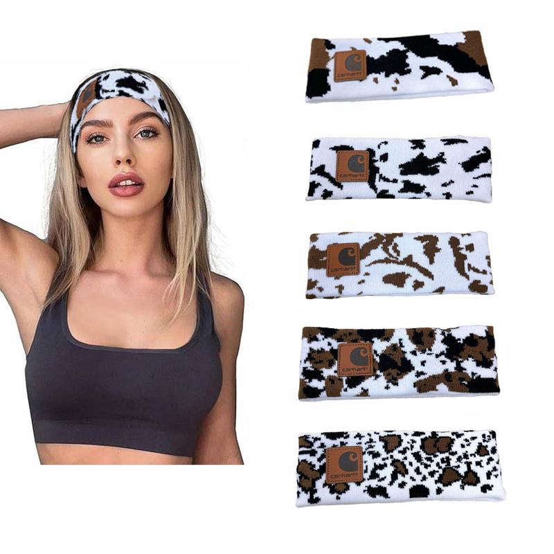 Men's And Women's Cow Headbands, Warm Knitted Headbands, Breathable Sweatbands, Non-Slip, Moisture Wicking, Fitness Sweatbands, Sports Headbands