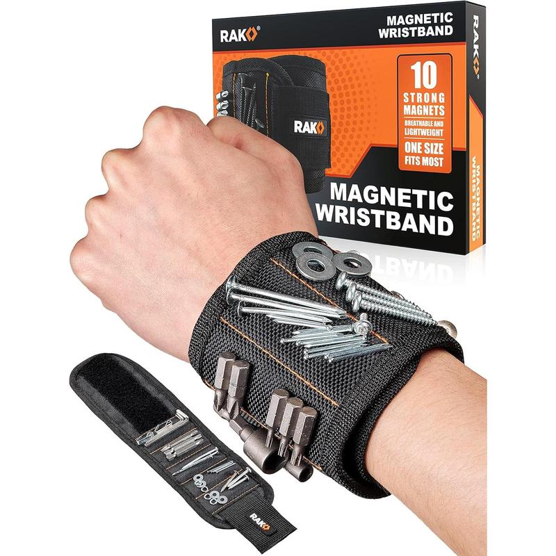 RAK Magnetic Wristband for Holding Screws, Nails and Drill Bits for Men - Made from Premium Ballistic Nylon with Lightweight Powerful Magnets for Dad, Husband, Grandpa, Handyman