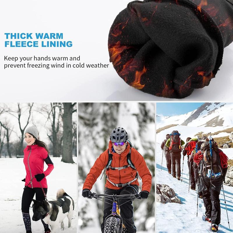 Winter Thermal Gloves Windproof Running Gloves Touch Screen Warm Anti Slip Silicone Cycling Gloves for Men Women,Elastic Cuff for Driving, Ski Running Football Sports