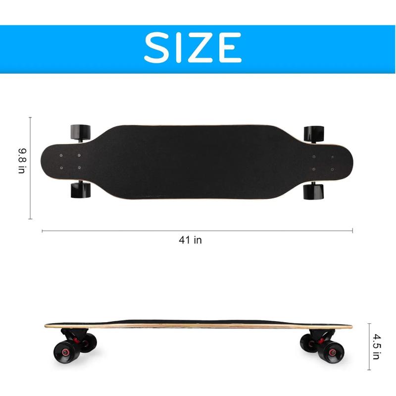 Outdoor&sps1122 skatboard Longboard Skateboard Complete - 41 Inch Longboard for Hybrid, Freestyle, Carving, Cruising and Downhill with All-in-one T-Tool for Beginners