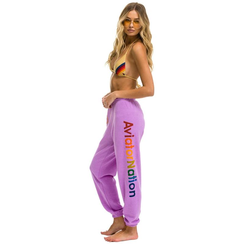 AVIATOR NATION ASPEN SWEATPANTS - NEON PURPLE