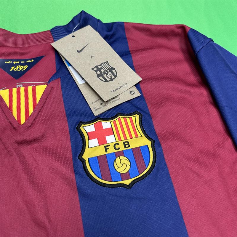 Nike 1415 Season Barcelona Home Champions League Final Short Sleeve Top Neymar Jr. No.11 Retro Soccer Jerseys Quick Drying