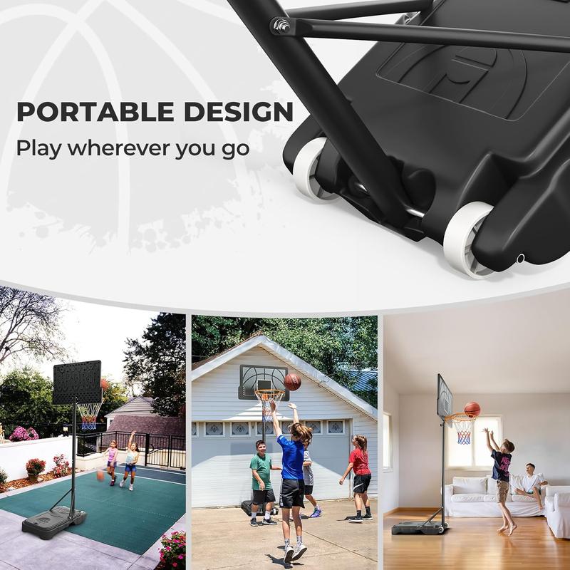 Basketball Hoop, 3.6-7 FT Height Easy Adjustable, Portable Basketball Hoop Outdoor Indoor for Kids Teens Youth, 30