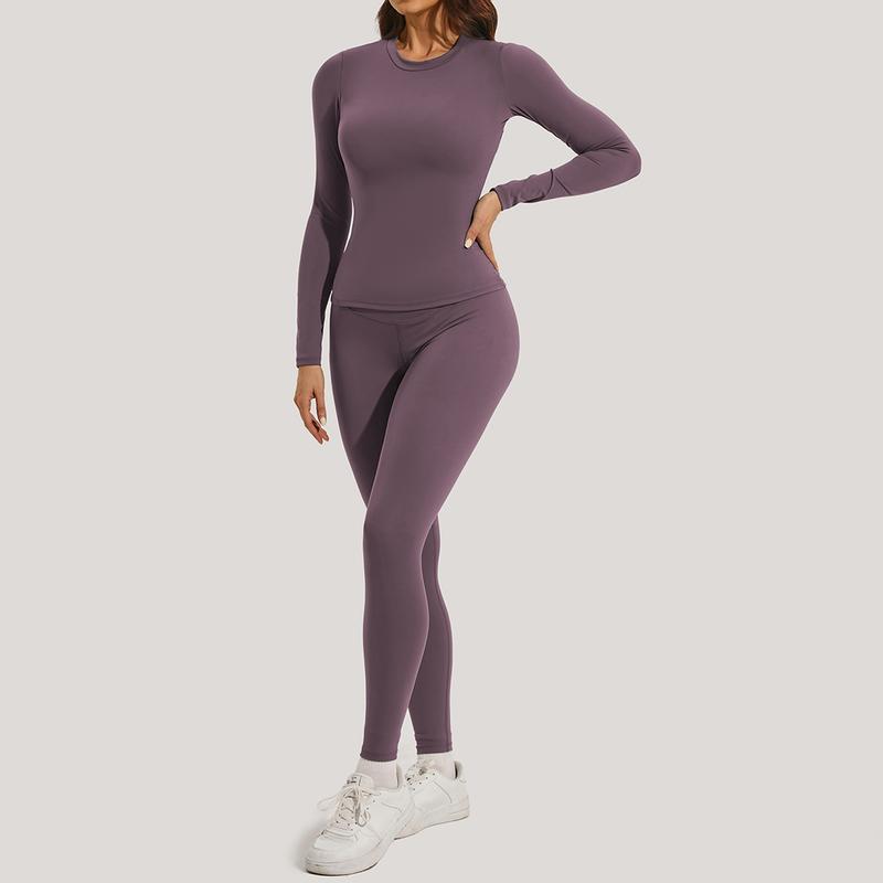 Women's Breathable Nylon Short Sleeve Crop Top and Skinny Leggings Tracksuit Set for Yoga Gymwear Workout in All Seasons