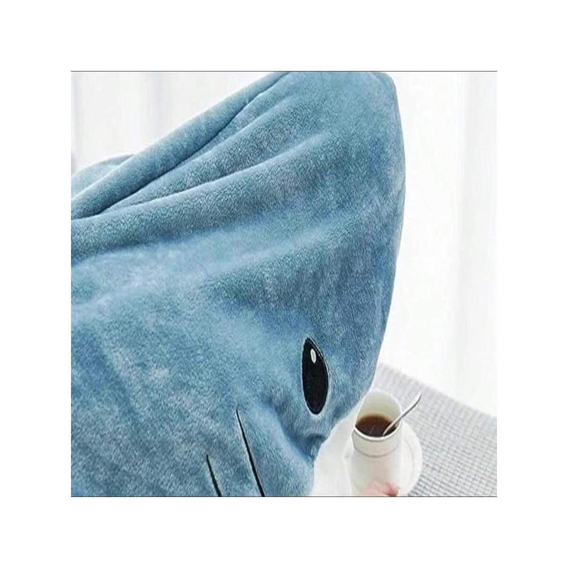 1pc Shark Pattern Sleeping Bag For Adult Wearable Shark Sleeping Bag Hoodie Cartoon Animals Sleeping Bag Cute Funny Blue Shark Flannel Hoodie Sleeping Bag Gift For Sofa Couch Bed Car Camping