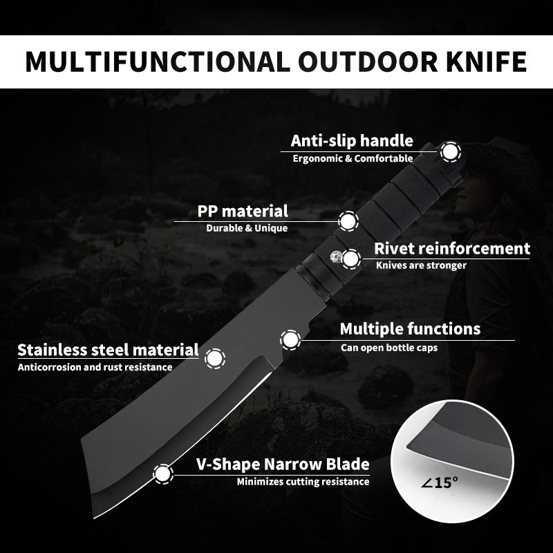 2-Piece Outdoor Multi-Purpose Knife with SheathBarbecue PatioCutting SteakKnifeCutting BarbecueKnifeCutting Chicken WingKnifeBarbecue KnifeCan Open Bottle CapsOutdoor Cooking Knife