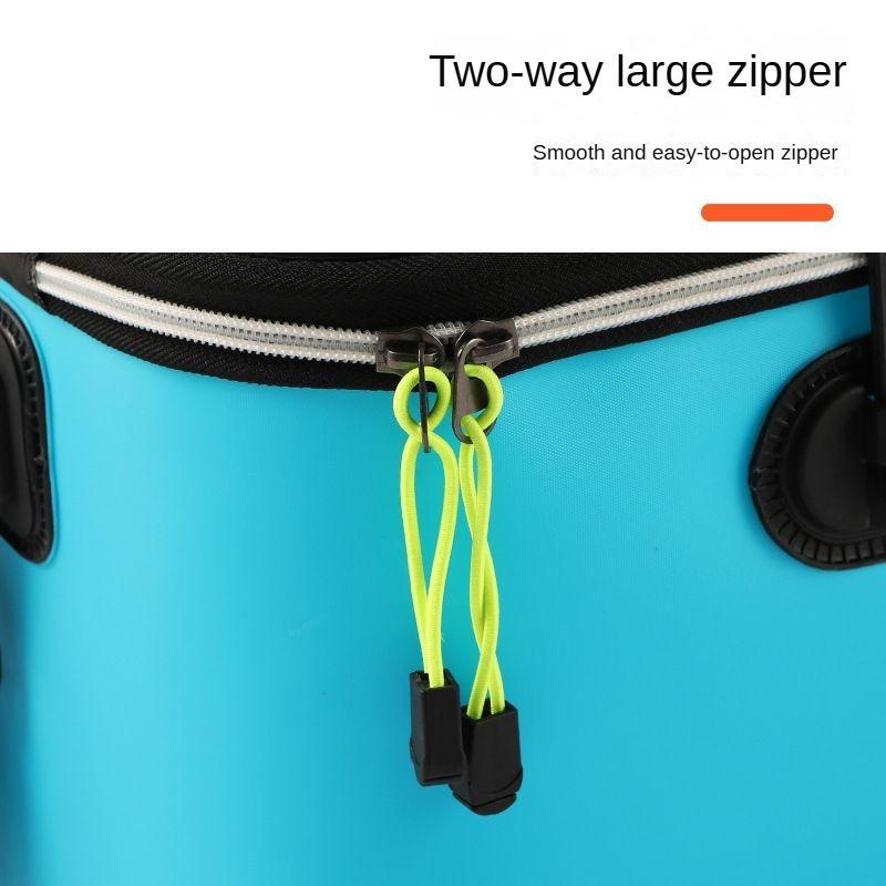 Foldable Fishing Bucket, Portable Large Capacity Fishing Box with Shoulder Strap, Outdoor Fishing Tool, Fishing Accessories