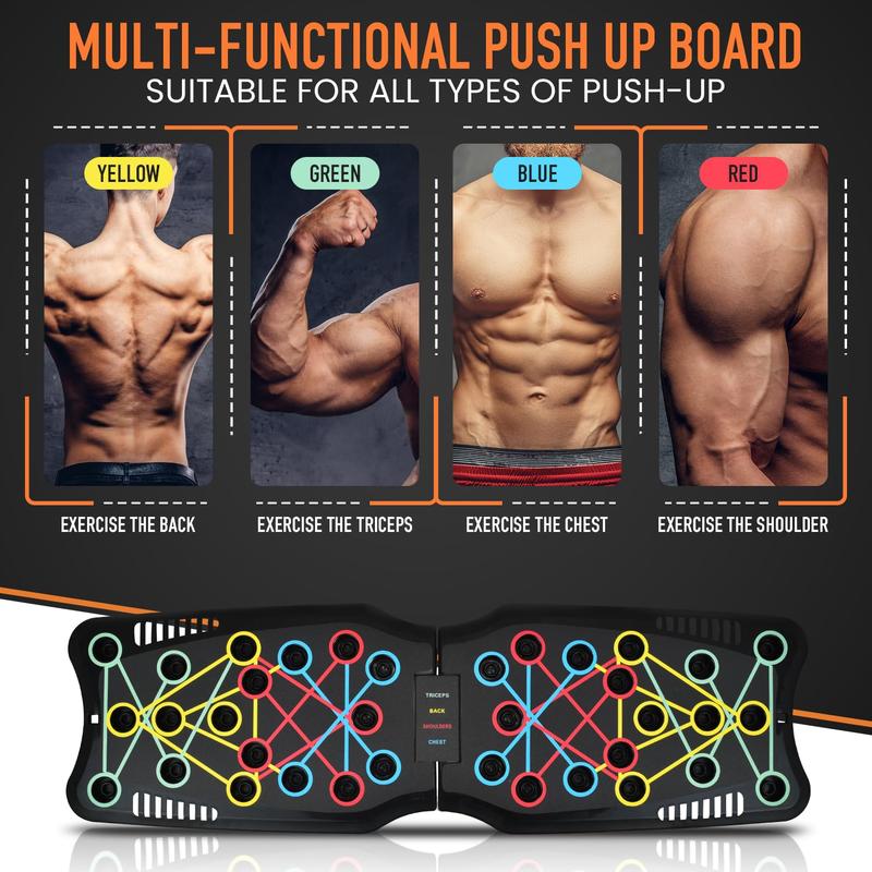 Push Up Board for Men & Women, Multi-Function Foldable Pushup Board, Muscle max Push Up Board for Floor, Fitness Strength & Exercise Training Equipment for Home Workout