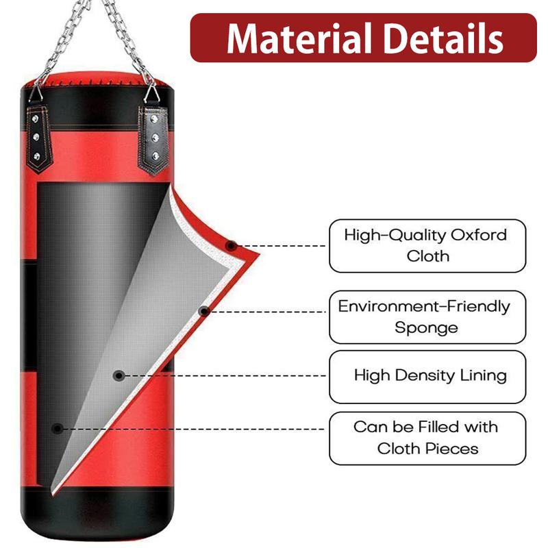 39Inches Punching Bag for Adults,Punching Bag for Kids,Punching Bag, Unfilled,Boxing Bag Set,with Boxing Gloves, Hand Wraps,Suitable for MMA Muay Thai Karate Taekwondo Training - Unfilled