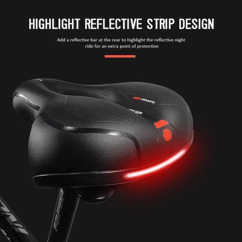 Mountain Bike Bicycle Seat Saddle Replacement, Wide Big Bum Gel Sporty School City Bike Pad Saddle Air Cushion Breathable Spring Design Protection