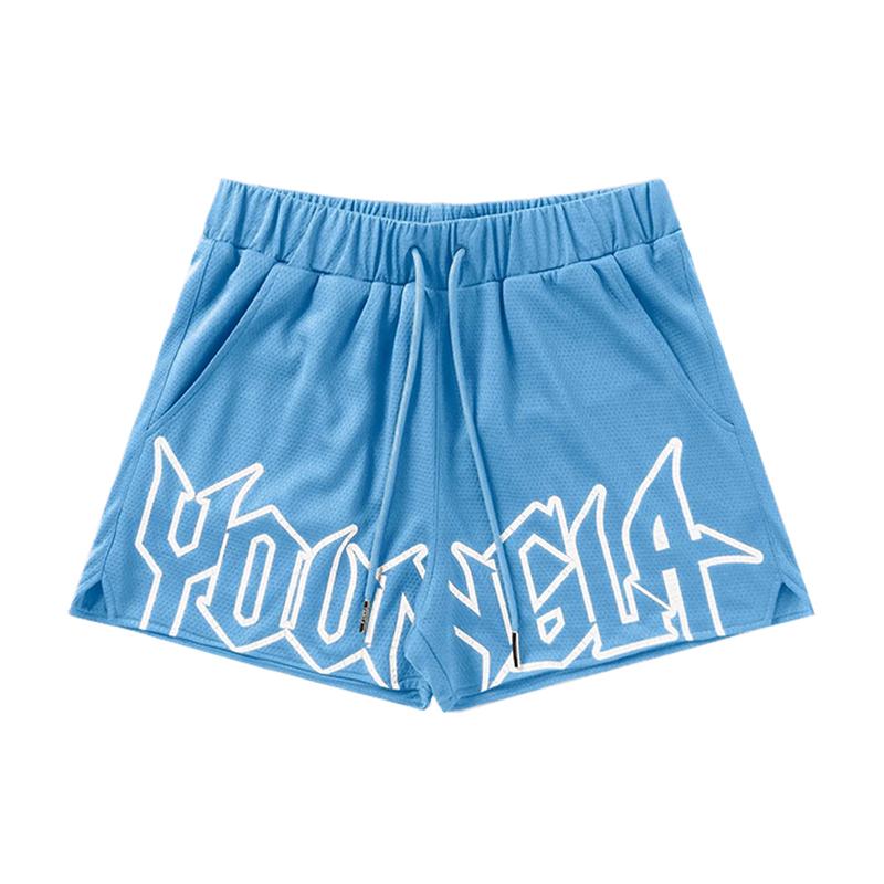 Youngla Men's Quick Dry Basketball Training Shorts with Adjustable Strap Embellishment