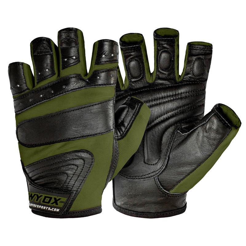 WYOX Weight Lifting Gym Gloves - Green, for Men and Women