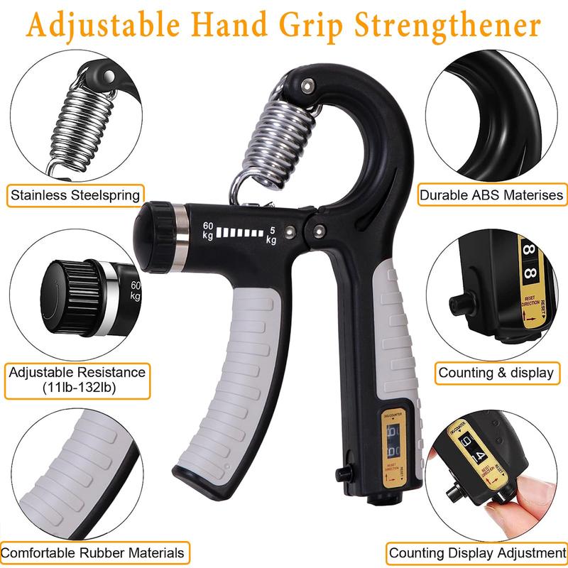 Grip Strength Trainer with Forearm Strengthener, Hand Grip Strengthener, Hand Extension Exerciser, Stress Relief Ball and Hand Grip Strengthener for Muscle Building and Injury Recover(5 PCS)