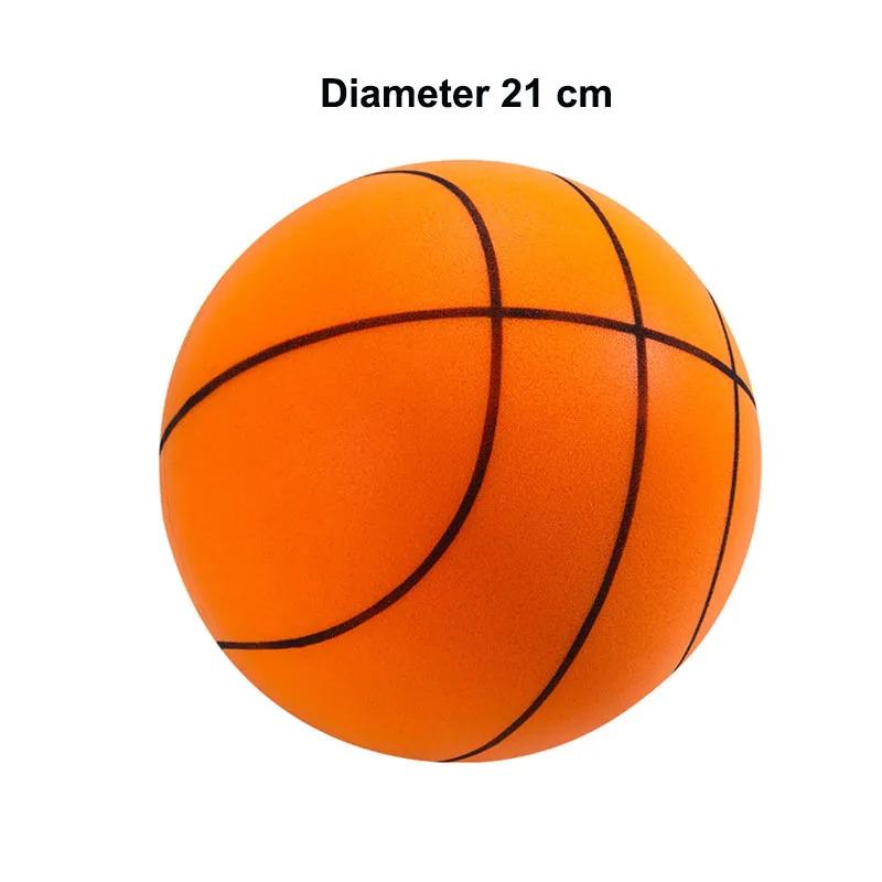 Silent Basketball Diameter 18 21 24 CM Indoor Mute Bouncing Basketball High Density Soft PU Foam Squeezable Ball Quiet No Noise