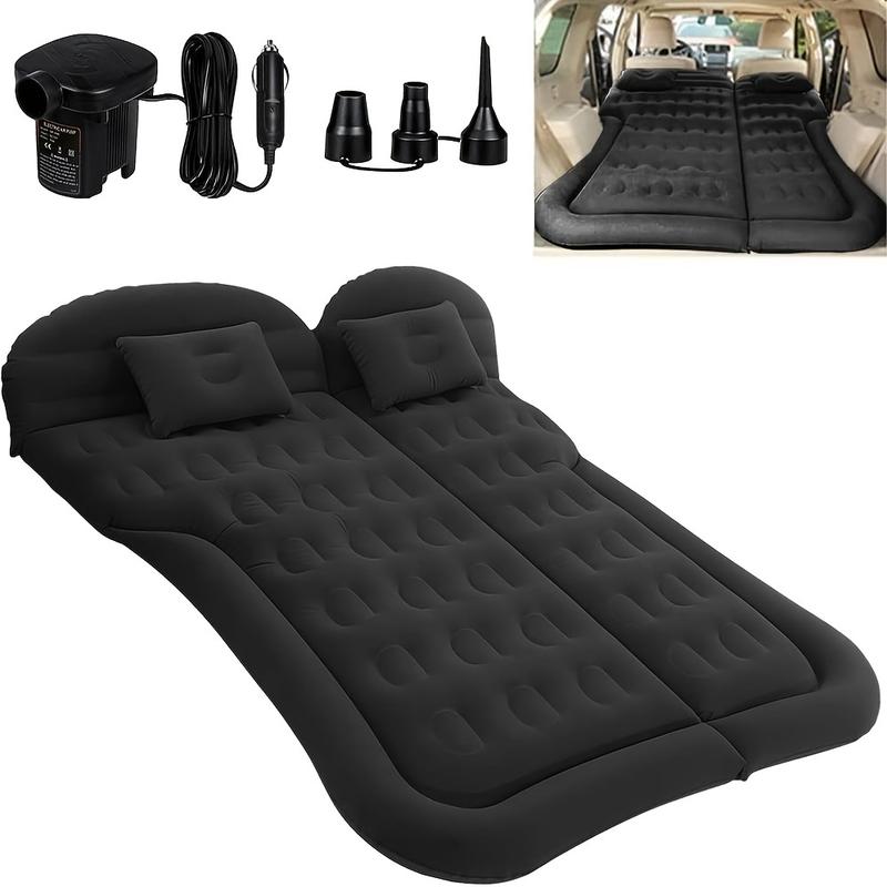 Thickened SUV Air Mattress Bed - Inflatable Camping Cushion with Electric Air Pump, Portable Sleeping Pad for Travel, Upgraded Version, Black, Spacious and Comfortable