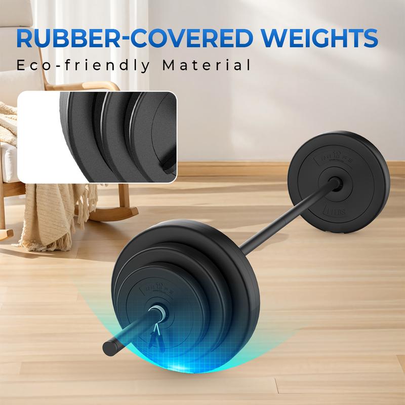 RELIFE REBUILD YOUR LIFE Adjustable Barbell Weight Set for Home Gym, Adjustable Weights for Exercise, Lifting and Body Building