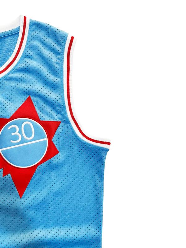 Men's Letter & Number 30 Embroidery Contrast Binding Sport Basketball Jersey, Regular Fit Sporty Sleeveless Round Neck Basketball Vest, Summer Sportswear for Men