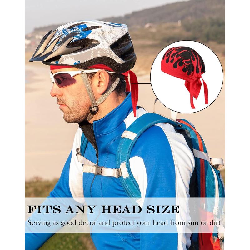 8 Pack Do Rag Skull Caps for Men Sweat Wicking Doo Rags Cooling Helmet Liner Cycling Motorcycle Bandana