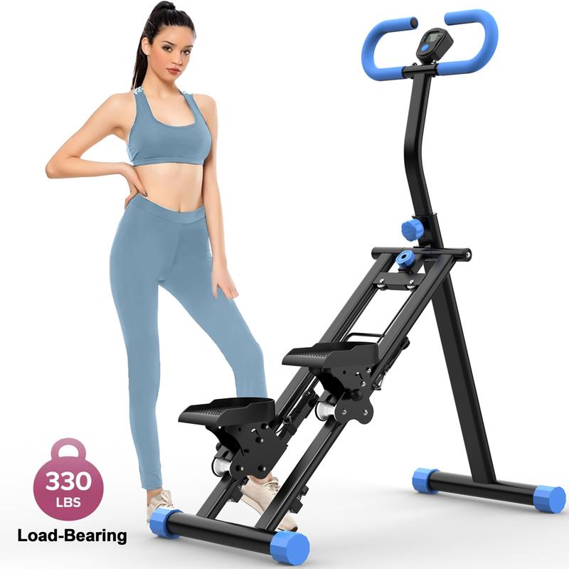 330lbs Stair Stepper Climber Machine with Handlebar - Upgrade Vertical Climber Workout Machine for Full-Body Exercise Climber Fitness Equipment with Stable Frame Adjustable Handlebar-Pink