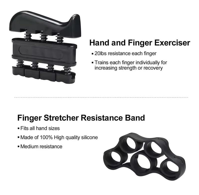 Hand Grip Strengthener Exercise Kit with 5 Counts, Hand Exerciser for Men Women, Power Hand Grip Trainer, Finger Stretcher, Grip Ring, Stress Relief Ball