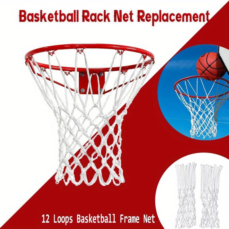 Basketball Net with Loops, Heavy Duty Replacement Basketball Net with 12 Loops, Detachable Basketball Rack Net for Indoor & Outdoor, No Basketball Frame