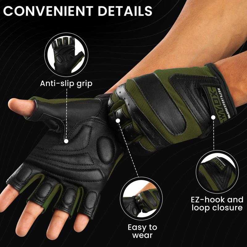 WYOX Weight Lifting Gym Gloves - Green, for Men and Women