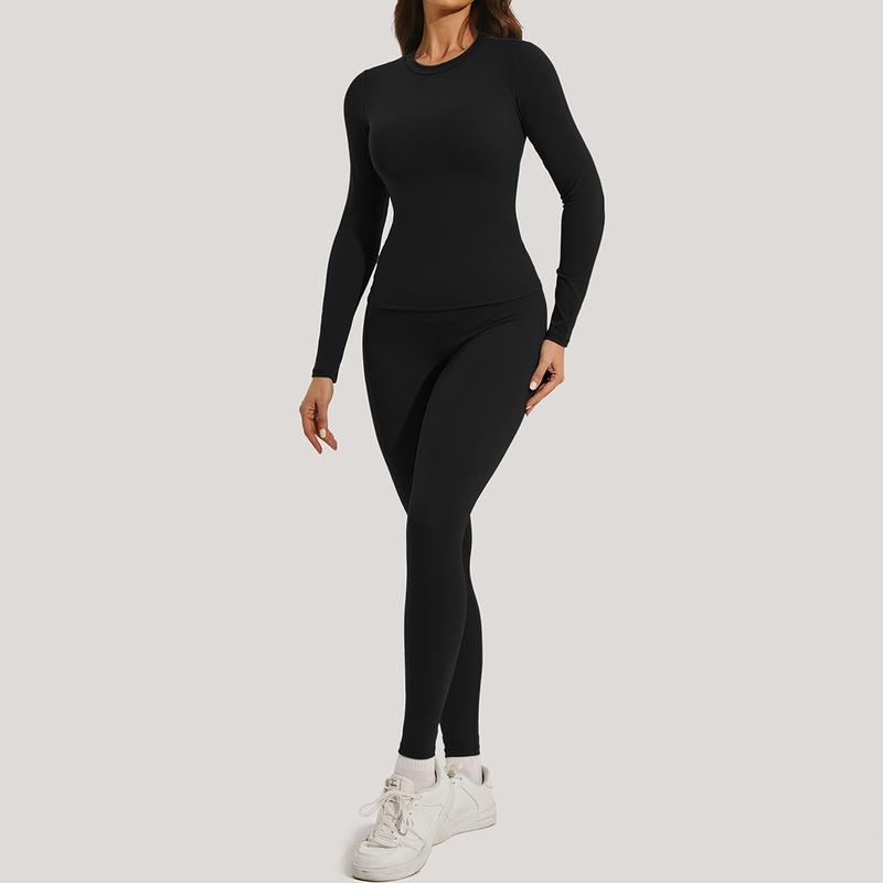 Women's Breathable Nylon Short Sleeve Crop Top and Skinny Leggings Tracksuit Set for Yoga Gymwear Workout in All Seasons