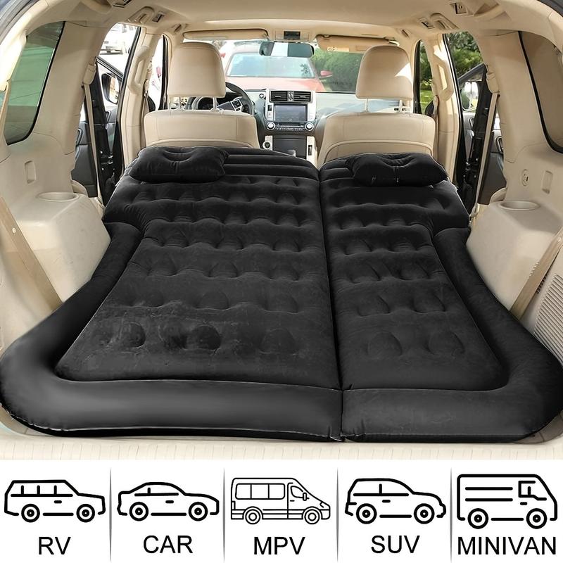 Thickened SUV Air Mattress Bed - Inflatable Camping Cushion with Electric Air Pump, Portable Sleeping Pad for Travel, Upgraded Version, Black, Spacious and Comfortable