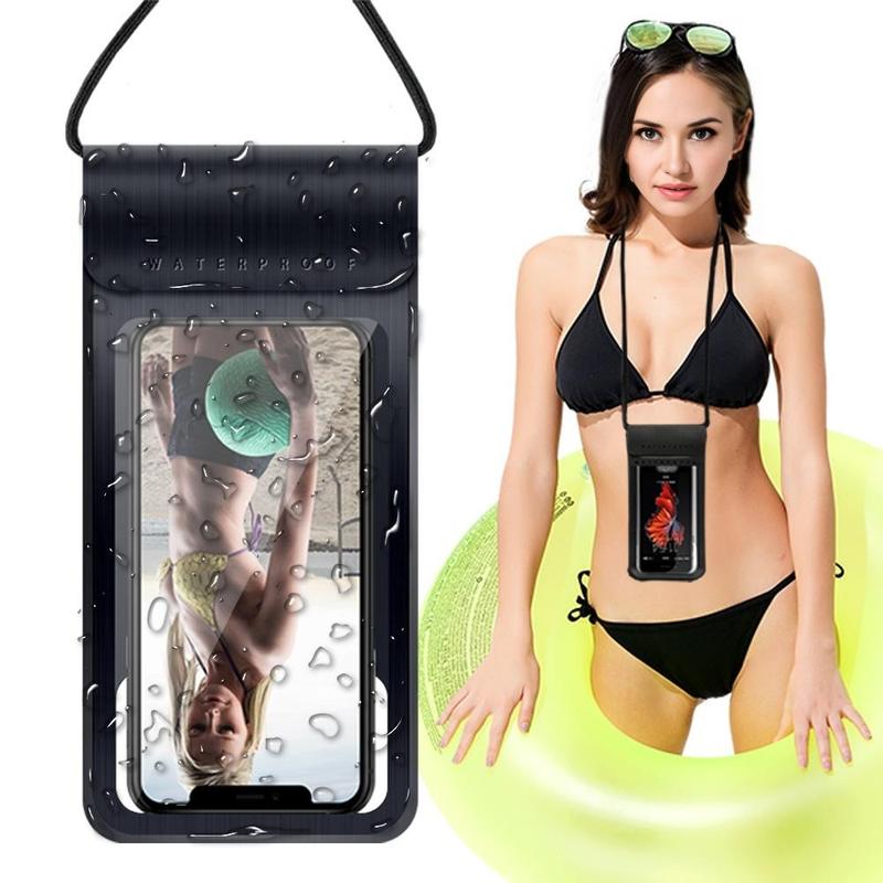 Waterproof Phone Case, Touch Screen TPU Outdoor Swimming Diving Mobile Phone Underwater Dry Bag, Universal Waterproof Case