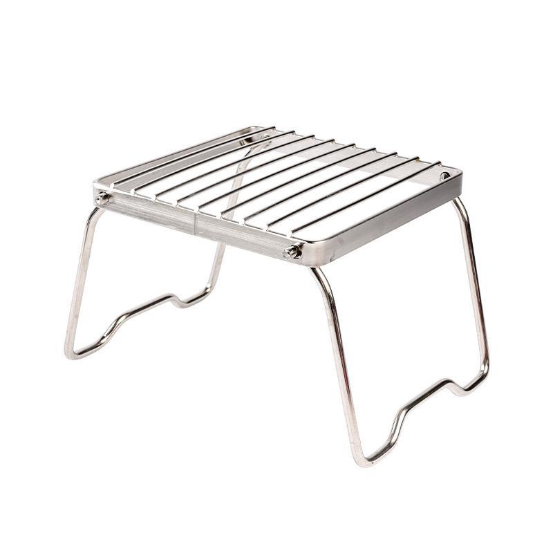 Folding Camping Grill for Gas Stove, Lightweight Stainless Steel Grate, Portable Kitchenware for Outdoor Camping Barbecue, Cooking Supplies, Solocamping, Bikepacking, Glamping