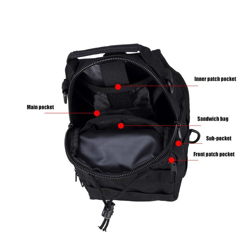 Outdoor Men's Sling Bag, Waterproof Breathable Tactical Bike Chest Bag, Multi-functional Sport Storage Pack for Cycling, Fishing, Hiking, Travel