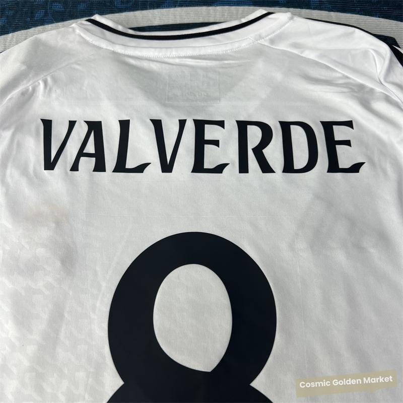 Soccer Jersey Fans Version Home kit VALVERDE#8 White Short Sleeves 2425