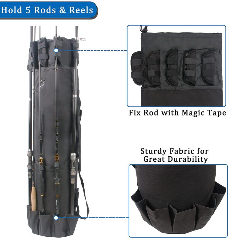 Fishing Rod Carrier Fishing Pole Bag Fishing Rod Case Fishing Bag Fishing Gear Equipment Fishing Rod Bag Travel Carry Case Large Capacity Waterproof Fishing Reel Bag Case Fishing Gifts for Men