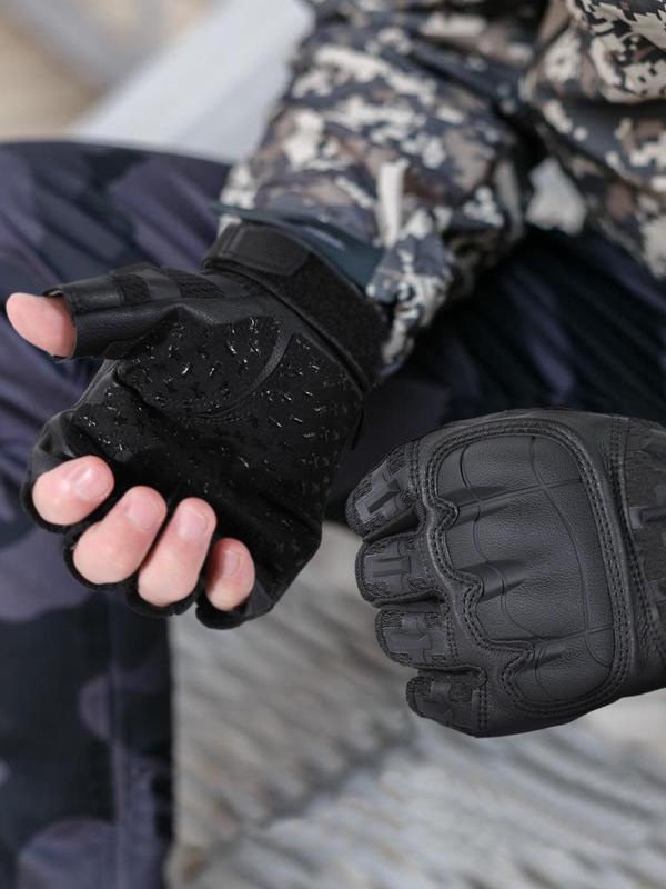 Outdoor Sports Camo Pattern Half Finger Gloves, Cycling Gloves, Anti-slip Wear-resistant Protective Gear for Men & Women