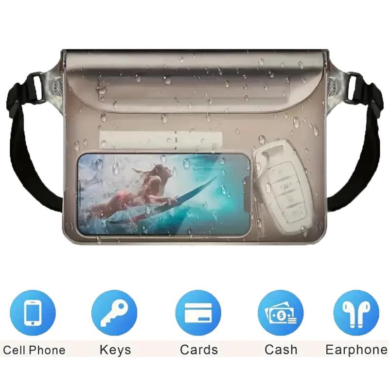 Waterproof Phone Case, Clear Phone Bag with Adjustable Strap, Outdoor Sports Bag for Swimming, Rafting, Camping, Hiking, Surfing