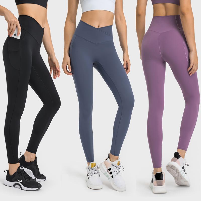 MIER Women's High Waist Butt Liftings Leggings with Pockets, High Stretch Athletic Leggings Seamless Workout Ultra Soft Yoga Pants, Black Friday & Cyber Monday Flash Sale Deals, Fall & Winter Yoga Leggings, for Yoga Gym Workout Running Daily Wear