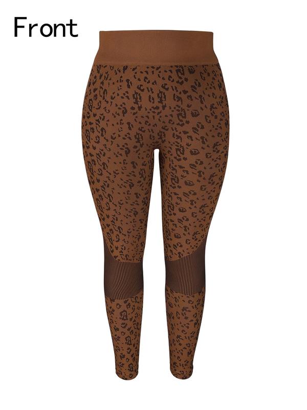  Leopard Print High Waist Sports Leggings, Casual Comfy Breathable Skinny Pants for Yoga Gym Workout, Women's Sport & Outdoor Clothing for All Seasons