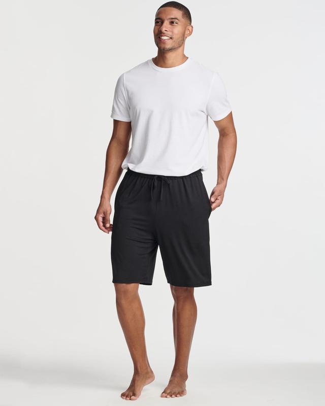 Real Essentials 3 Pack: Men's Soft Pajama Shorts with Drawstring & Pockets 4-Way Stretch & Wicking (Available In Big & Tall)