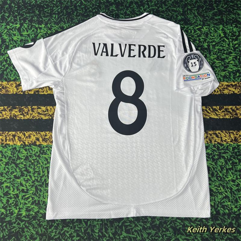 Soccer Jersey Fans Version Home kit VALVERDE #8 White Short Sleeves 2425