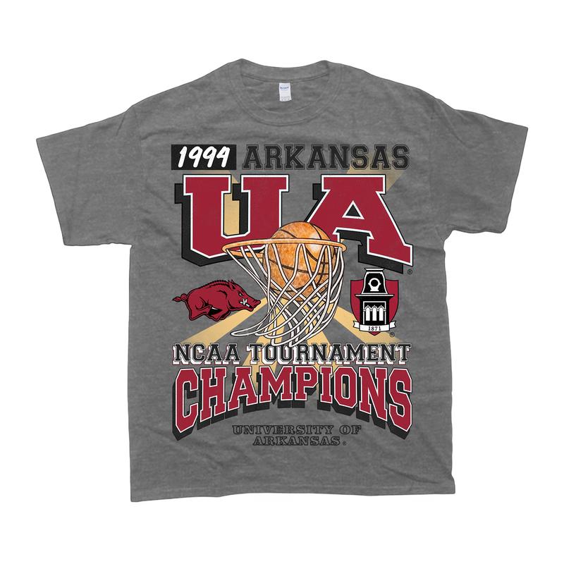 University of Arkansas Tournament Champs NCAA Merch, graphic vintage sports tees summer shirts for men