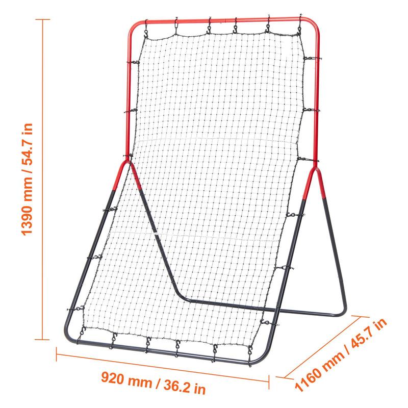 VEVOR Baseball And Softball Rebounder Net, 3 x 4.5 ft PitchBack Baseball Pitching Nest, 3-Way Baseball, Softball Pitchback Net, Fielding Trainer, Bounce Back Net for Fielding Throwing Practice