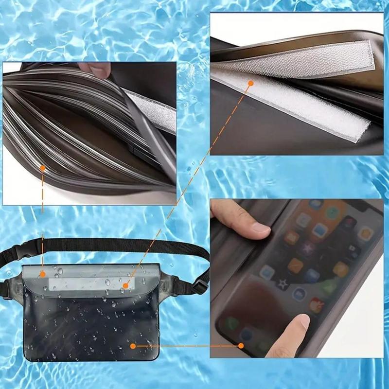 Waterproof Phone Case, Clear Phone Bag with Adjustable Strap, Outdoor Sports Bag for Swimming, Rafting, Camping, Hiking, Surfing