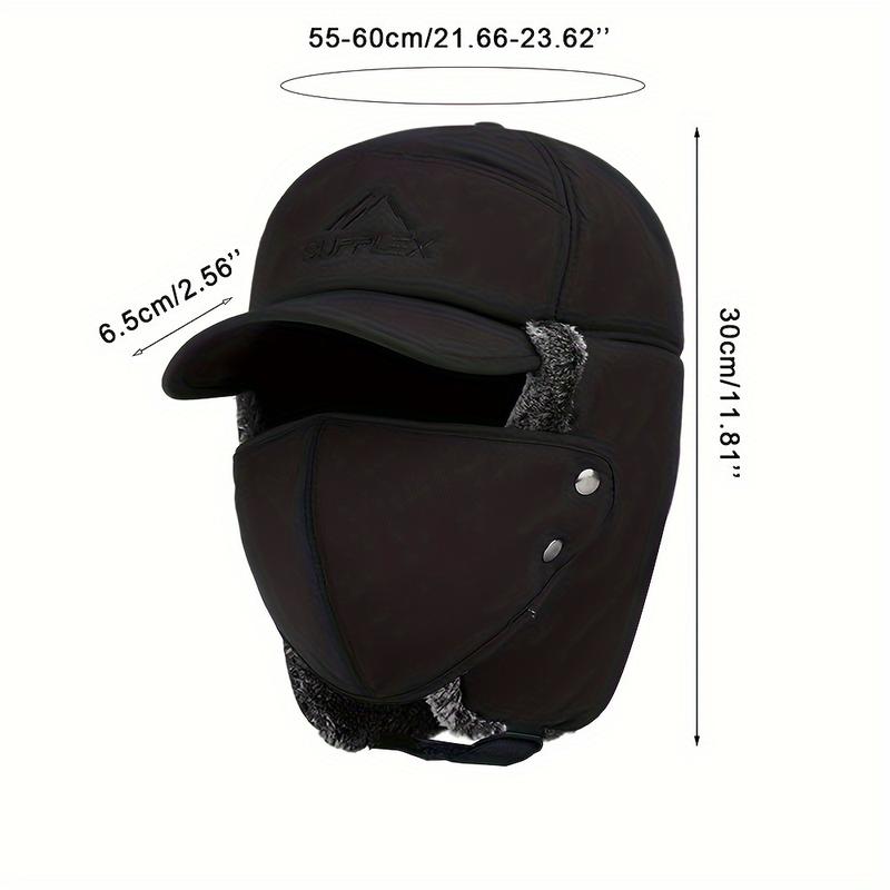 Essential warm hat for winter, thickened faux fur outdoor sports hat with detachable face mask, skiing, skating, mountaineering and cycling outdoor sports accessories, Christmas gift, sports outdoor hat