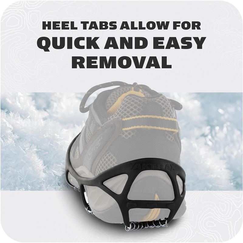 Walk Traction Cleats - 360-Degree Grip on Snow, Ice, & Multi-terrain Surfaces - Elastic Outer Band, Abrasion & Rust Resistant - Unisex