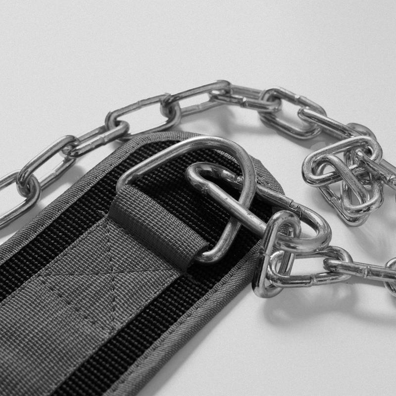 Gymreapers Dip Belt - Gray - Heavy-Duty - 30in Steel Chain - Bodyweight Exercises - Fitness Equipment