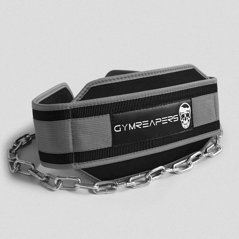 Gymreapers Dip Belt - Gray - Heavy-Duty - 30in Steel Chain - Bodyweight Exercises - Fitness Equipment