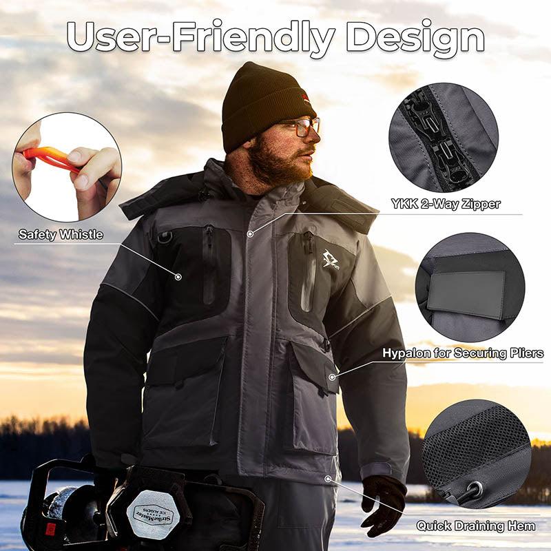 Piscifun Ice Fishing Insulated Jacket&Bibs Waterproof