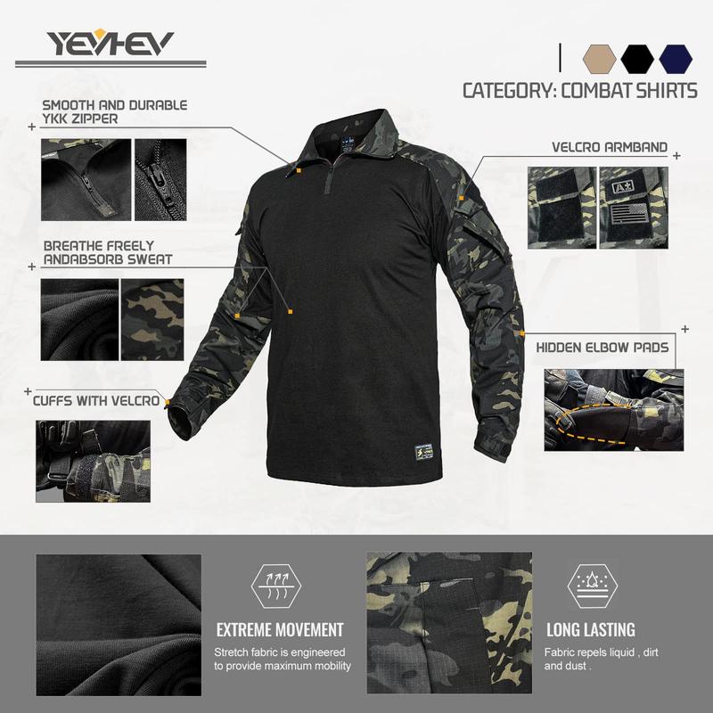 YEVHEV G3 Combat Suit Tactical Camouflage Clothing Hunting Uniform with Knee Pads for Men