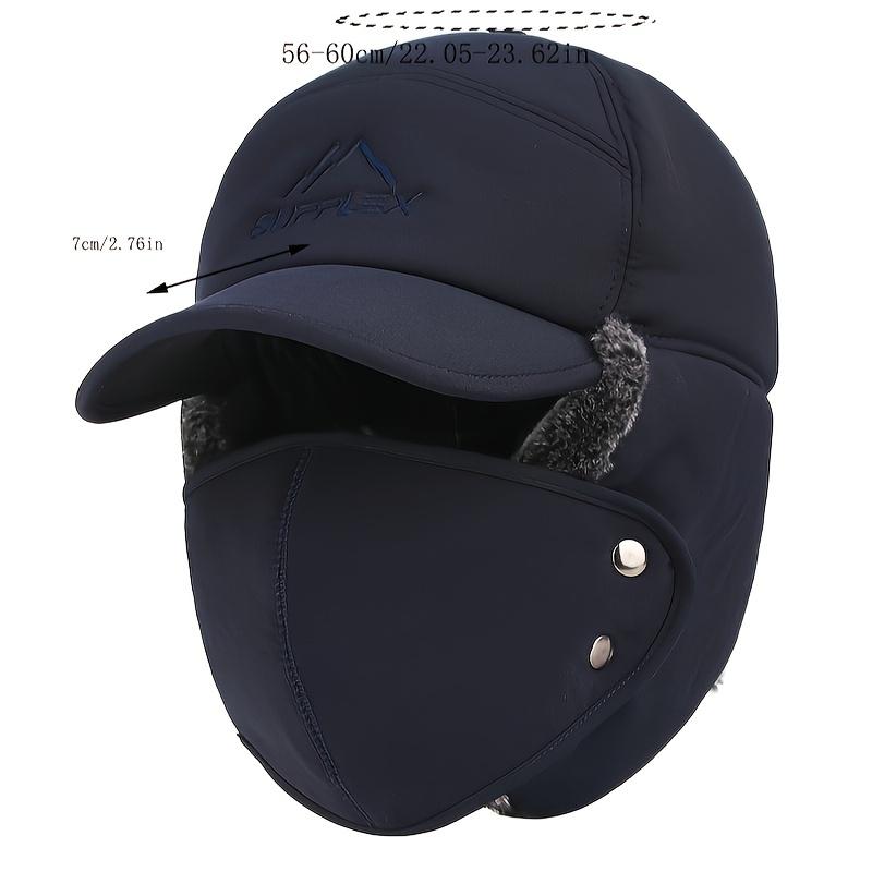 Winter Thermal Hat with Ear Flaps & Detachable Face Mask - Windproof, Perfect for Skiing, Skating & Mountain Biking