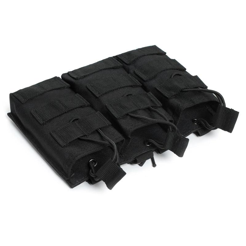 Triple Magnetic Pouch, 1 Count Open Top 5.56mm Magazine Pouch, Tactical Molle Mag Carrier, Nylon Airsoft Hunting Magazine Pouch